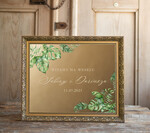 Plany stołów złote na lustrze   złota rama witamy na weselu ozdobna rama powitanie gości weselnych idelane na zielone wesele0