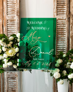 Plany stołów na pleksie - akryl Tablica powitalna slubna glamour, elegancka powitalna plansza ze złotymi literami, rama powitanie na weselu plansza powitalna na pleksie ze zlotymi literami8