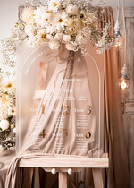 Plany stołów na pleksie - akryl Satynowa Tablica Plan stołów glamour, elegancki plan stołów ze złotymi literami, plan usadzenia gości na weselu plansza powitalna na satynowej pleksie7