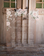 Plany stołów na pleksie - akryl przezroczysta akrylowa tablica z planem stołów na wesele usadzenie gości weselnych  0