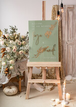 Plany stołów na pleksie - akryl Tablica powitanie na weselu, elegancka powitalna plansza ze złotymi literami, rama powitanie na weselu plansza powitalna na pleksie ze zlotymi literami6