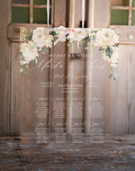 Plany stołów na pleksie - akryl Przeźroczysta plansza powitanie gości i plan stołów w jednym   Powitanie gości na weselu przezroczysta tablica   Plexi Witamy na weselu tablica z powitaniem gości weselnych Pleksa  personalizowana0