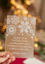 Kartki świąteczne z logo firmy laserowe kartka swiateczna z twoim logo, wycinane kartki świąteczne ze wstążką2