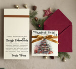 Kartki świąteczne z logo firmy Kokardki  bozonarodzeniowe kartki swiąteczne z logo firmy, firmowa biznesowa kartka świąteczna, eleganckie kartki świateczne z kokardką dla firm1