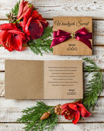 Kartki świąteczne z logo firmy Kokardki  kartki swiateczne z logo firmy, świąteczne kartki ze wstążką, firmowe kartki swiateczne, kartki świąteczne dla pracowników 1