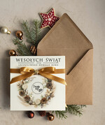 Kartki świąteczne z logo firmy Kokardki  bożonarodzeniowe kartki swiateczne z logo firmy, firmowa biznesowa kartka świąteczna, firmowe kartki noworoczne życzenia z kokardką dla firm0