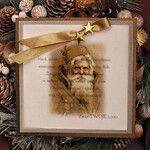 Kartki świąteczne z logo firmy retro ręcznie robione kartki świąteczne z logo firmy, kalkowe ze wstążką0