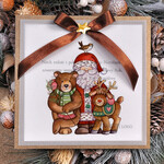 Kartki świąteczne z logo firmy retro kartka świąteczna z logo waszej firmy, eco brąz ze sznurkiem0