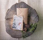 Kartki świąteczne z logo firmy retro kartka świąteczna z twoim logo, retro0