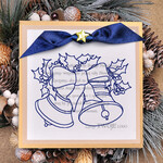 Kartki świąteczne z logo firmy retro kartki świąteczne dla firmy z logo, kalkowe ze wstążką0