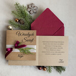 Kartki świąteczne z logo firmy natural kartki świąteczne z logo twojej firmy, ręcznie robiona kartka świąteczna z logo firmy naturalna ekologiczna biznesowa kartka bozonarodzeniowa 1