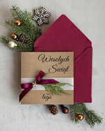 Kartki świąteczne z logo firmy natural kartki świąteczne z logo twojej firmy, ręcznie robiona kartka świąteczna z logo firmy naturalna ekologiczna biznesowa kartka bozonarodzeniowa 0