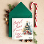 Kartki świąteczne z logo firmy Retro/nowoczesne kartki świąteczne dla firm, kartki swiateczne z logo firmy, proste i eleganckie kartki dla pracowników, proste i eleganckie kartki świateczne 0