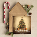 Kartki świąteczne z logo firmy Retro/nowoczesne biznesowe kartki świąteczne z Twoim logo, biznesowa kartka świąteczna, bożonarodzeniowa kartki z życzeniami dla klientów, noworoczna firmowa kartka0