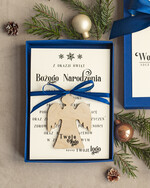 Kartki świąteczne z logo firmy kartka pudełko Biznesowe kartki świąteczne z logo w pudełku z bombką aniołek  na choinkę- drewniane zawieszki na choinkę prezent dla klientów1