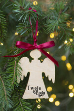 Kartki świąteczne z logo firmy kartka pudełko Biznesowe kartki świąteczne z logo w pudełku z bombką aniołek  na choinkę- drewniane zawieszki na choinkę prezent dla klientów3