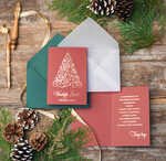 Kartki świąteczne z logo firmy złocone złote ręcznie robione kartki świąteczne z logo firmy, złote napisy na kartce świątecznej0