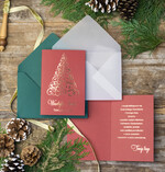 Kartki świąteczne z logo firmy złocone złote ręcznie robione kartki świąteczne z logo firmy, złote napisy na kartce świątecznej1