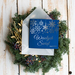 Kartki świąteczne z logo firmy złocone złote Kartki Bożonarodzeniowe z Logo Twojej Firmy, złocone karnety świąteczne złote mieniące się napisy0