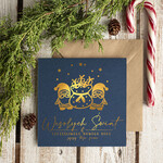 Kartki świąteczne z logo firmy złocone złote firmowe kartki swiateczne z logo złocone treści i napisy na karnecie bożonarodzeniowym, kartki świąteczne dla pracowników0