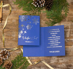 Kartki świąteczne z logo firmy złocone złote kartki świąteczne dla firmy z logo, złocona dowolna treść logotyp0