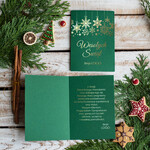 Kartki świąteczne z logo firmy złocone złote kartki świąteczne dla firmy z logo, złote napisy na kartce świątecznej1