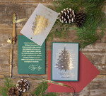 Kartki świąteczne z logo firmy złocone złote kartka świąteczna z twoim logo, błyszczące złote karnety swiateczne złote napisy0