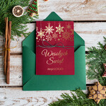 Kartki świąteczne z logo firmy złocone złote ręcznie robione kartki świąteczne z logo firmy, złocona dowolna treść logotyp0