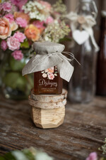 Podziękowania dla Gości Weselnych Butelki/słoiczki z nadrukiem UV słoiczek z miodem podziękowania dla gości 1