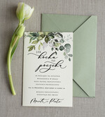 Zmień/Zarezerwuj datę ślubu - save the date Zmień datę Ślubu nowa data ślubu wzór dopasowany do zaproszeń karta informacyjna dla gości 0