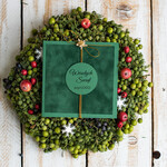 Kartki świąteczne z logo firmy welurowe zielone kartki świąteczne z logo twojej firmy aksamitne zielone kartki świąteczne, firmowe kartki swiateczne, kartki świąteczne dla firm1