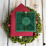 Kartki świąteczne z logo firmy welurowe zielone kartki świąteczne z logo twojej firmy aksamitne zielone kartki świąteczne, firmowe kartki swiateczne, kartki świąteczne dla firm0