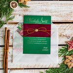 Kartki świąteczne z logo firmy welurowe zielone kartki świąteczne z logo twojej firmy aksamitne zielone kartki świąteczne, firmowe kartki swiateczne, kartki świąteczne dla firm3