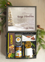 Prezenty oferta dla Firm kubki, filiżanki, kubki termiczne włoski  kosz prezentowy premium z kubkiem dla firm, prezent biznesowy włoskie smaki, upominki na święta dla pracowników Gusto Italiano0