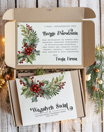 Prezenty oferta dla Firm zestawy na rozgrzewkę Oryginalne prezenty świąteczne dla pracowników, kosz prezentowy  z logo upominek świąteczny dla  klientów biznesowych, świąteczne boxy prezentowe2