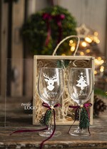 Prezenty oferta dla Firm zestawy na rozgrzewkę upominki na święta oferta dla firm grawerowane kieliszki  w skrzynce 0