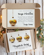 Prezenty oferta dla Firm słodkie zestawy  Zestawy Świąteczne dla klientów biznesowych, elegancki słodki zestaw prezentowy dla pracowników bożonarodzeniowe zestawy z miodem, konfiturą, herbatą1