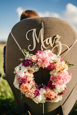 Dekoracje Sali weselnej/Dodatki do Zdjęć tabliczki z napisami  gadżety weselne, napisy na krzesła Pary Młodej, drewniane napisy na krzesła 2