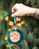 Prezenty oferta dla Firm drobne prezenty dla firm Prezent Biznesowy Na Święta z Logo Ekskluzywna Bombka z logo na choinkę z Logo Firmy, życzenia zapakowane w  drewniane pudełko 3