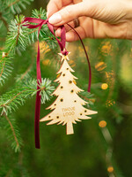 Prezenty oferta dla Firm drobne prezenty dla firm prezent na święta dla firm drewniane zawieszki na choinkę z logo  Drewniana Bombka z logo firmy0