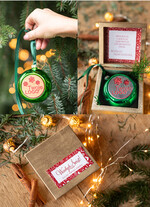 Prezenty oferta dla Firm drobne prezenty dla firm Prezent Biznesowy Na Święta z Logo Ekskluzywna Bombka z logo na choinkę z Logo Firmy , życzenia zapakowane w  drewniane pudełko 0