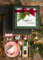 Prezenty indywidualne  zestawy z kubkiem i filiżanką praktyczny świąteczny dla niej pod choinkę, ciekawy prezenty dla mamy na swieta, box filiżanka i zestaw do kawy herbaty dla dziewczyny, bozonarodzeniowy prezent dla mamy0