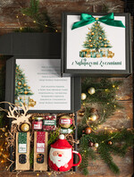 Prezenty indywidualne  zestawy z kubkiem i filiżanką praktyczny świąteczny dla niej pod choinkę, ciekawy prezenty dla mamy na swieta, box kubek świateczny mikołaj i zestaw do kawy herbaty dla dziewczyny, bozonarodzeniowy prezent dla mamy0