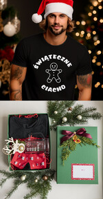 prezenty dla niego kubki termosy koszulki Kreatywny pomysl na prezent dla niego pod choinkę koszulka Tshirt z napisem świątecznym, prezent na święta dla meżczyzny koszulka i termos, kreatywny prezent dla chłopaka śmieszna koszulka w boxie 0