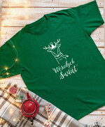 Prezenty indywidualne  koszulki pomysł na prezent świąteczna koszulka różne rozmiary, zielona męska świąteczna koszulka, koszulka świąteczna z nadrukiem,  prezent na święta koszulka z nadrukiem 1