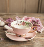 Prezenty dla świadków boxy prezentowy dla Świadkowej, prośba o świadkowanie  Welurowy Szlafrok dla Świadkowej Prośba o świadkowanie zestaw Różowa Boho filiżanka z łyżeczką9