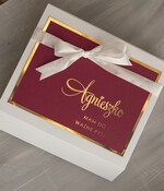 Prezenty dla świadków boxy prezentowe dla Świadkowej, prośba o świadkowanie  prezent dla świadkowej szlafrok z napisem świadkowa, pomysł na prezent dla świadkowej, Box prezentowy dla świadkowej z bordowym szlafrokiem8