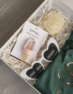 Prezenty dla świadków boxy prezentowe dla Świadkowej, prośba o świadkowanie  prezent dla świadkowej, pomysł na prezent dla świadkowej, Box prezentowy dla świadkowej z zielonym szlafrokiem, zestaw prezentowy dla druhny6