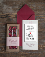 Prezenty dla Babci i Dziadka Prezenty dla Babci super prezent dla babci Magnes na lodówkę Kartka i Czekolada  0