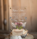 Prezenty dla Babci i Dziadka Prezenty dla Babci Orginalna Kartka na dzień Babci Życzenia dla Babci, kartka z akrylu z suszonymi Kwiatkami w pudełku1